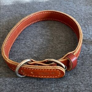 Auburn  Brown Leather Dog Collar 23”